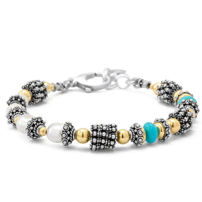 Sleeping Beauty Turquoise & Pearl Bracelet