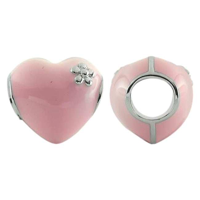 Storywheels Pink Enamel Heart Sterling Silver Charm-333800