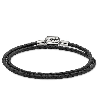 Pandora Moments Star Wars™ Clasp Double Black Leather Bracelet