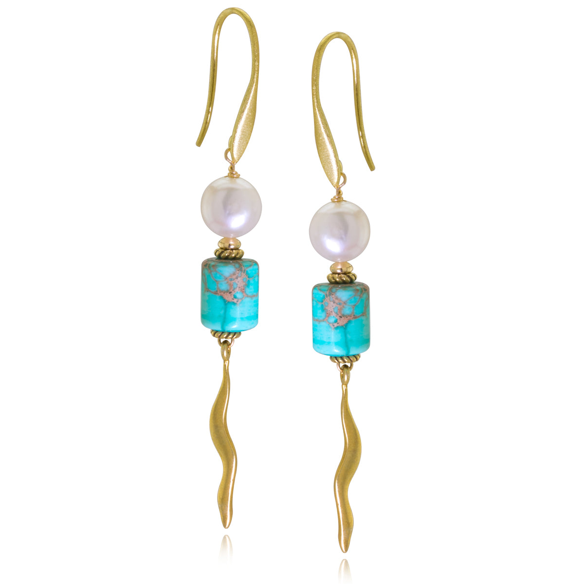 Impressionist Collection Turquoise & Pearl Dangle Earrings