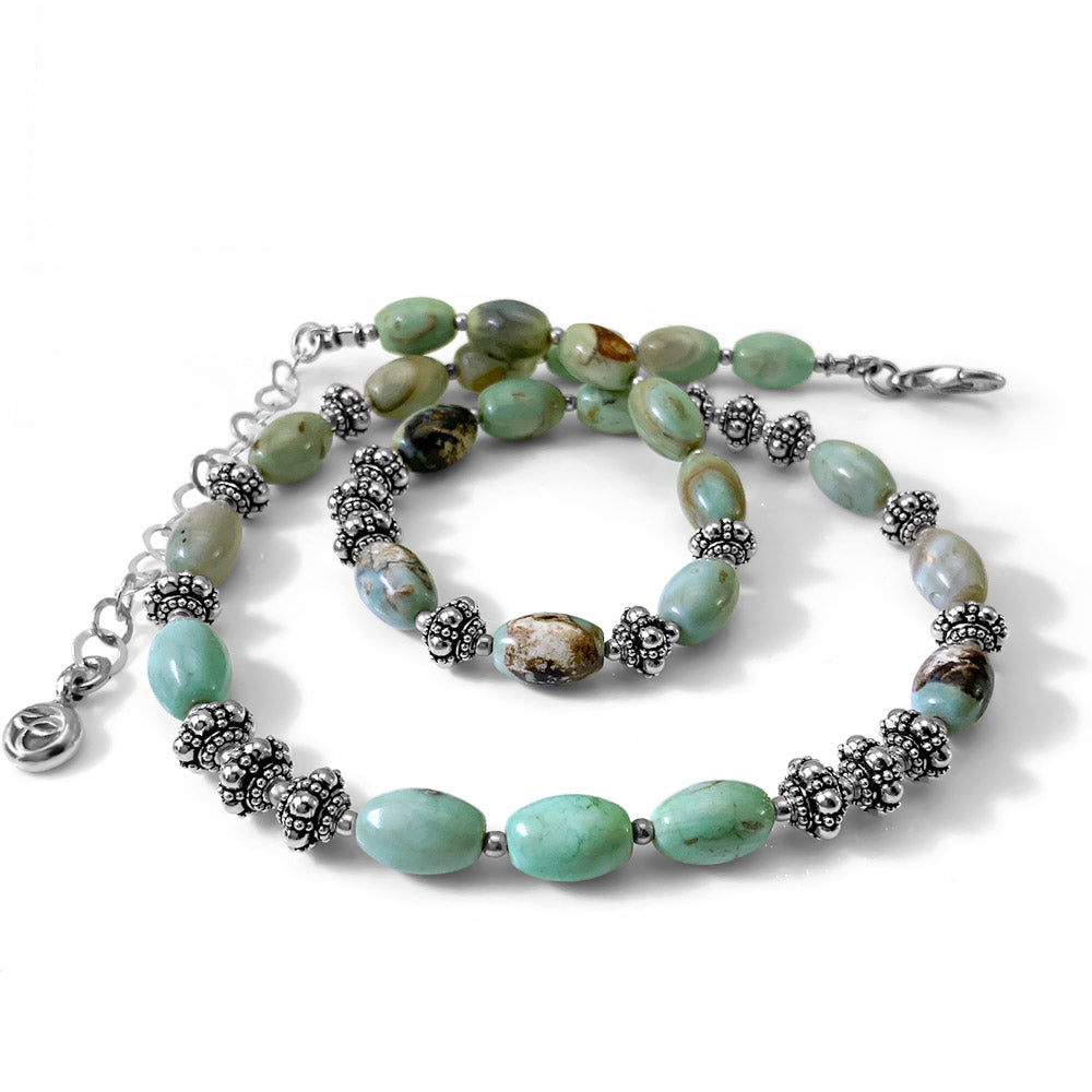 Terra Agate & Decorated Silver Necklace