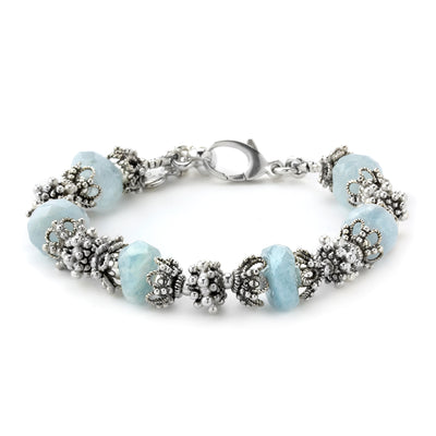 Aquamarine and sterling Silver Bracelet