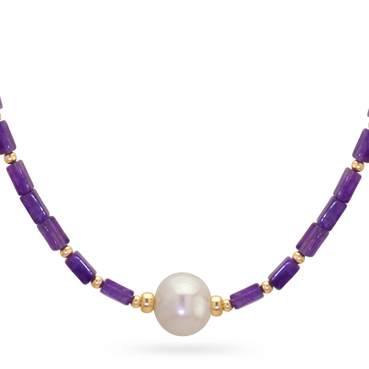Impressionist Collection Amethyst & Pearl Necklace - 2