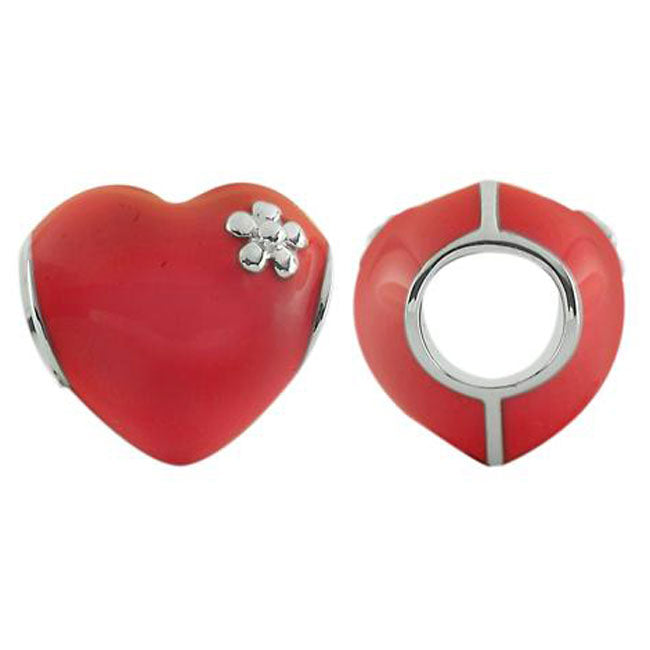 Storywheels Red Enamel Heart Sterling Silver Charm-333801