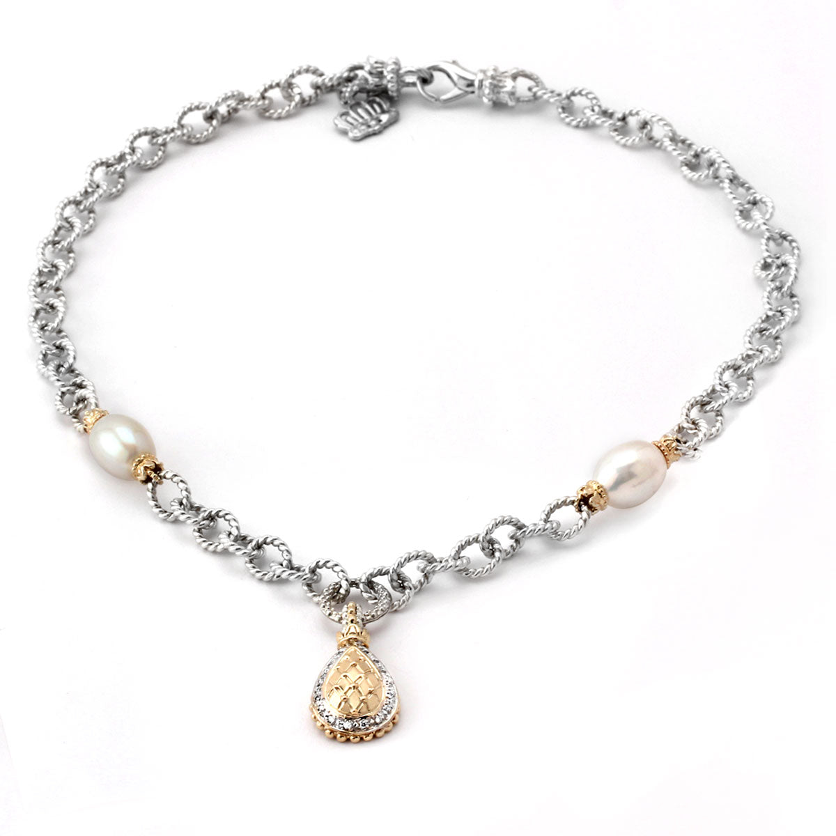 White Pearl/ 14KY/SS Necklace