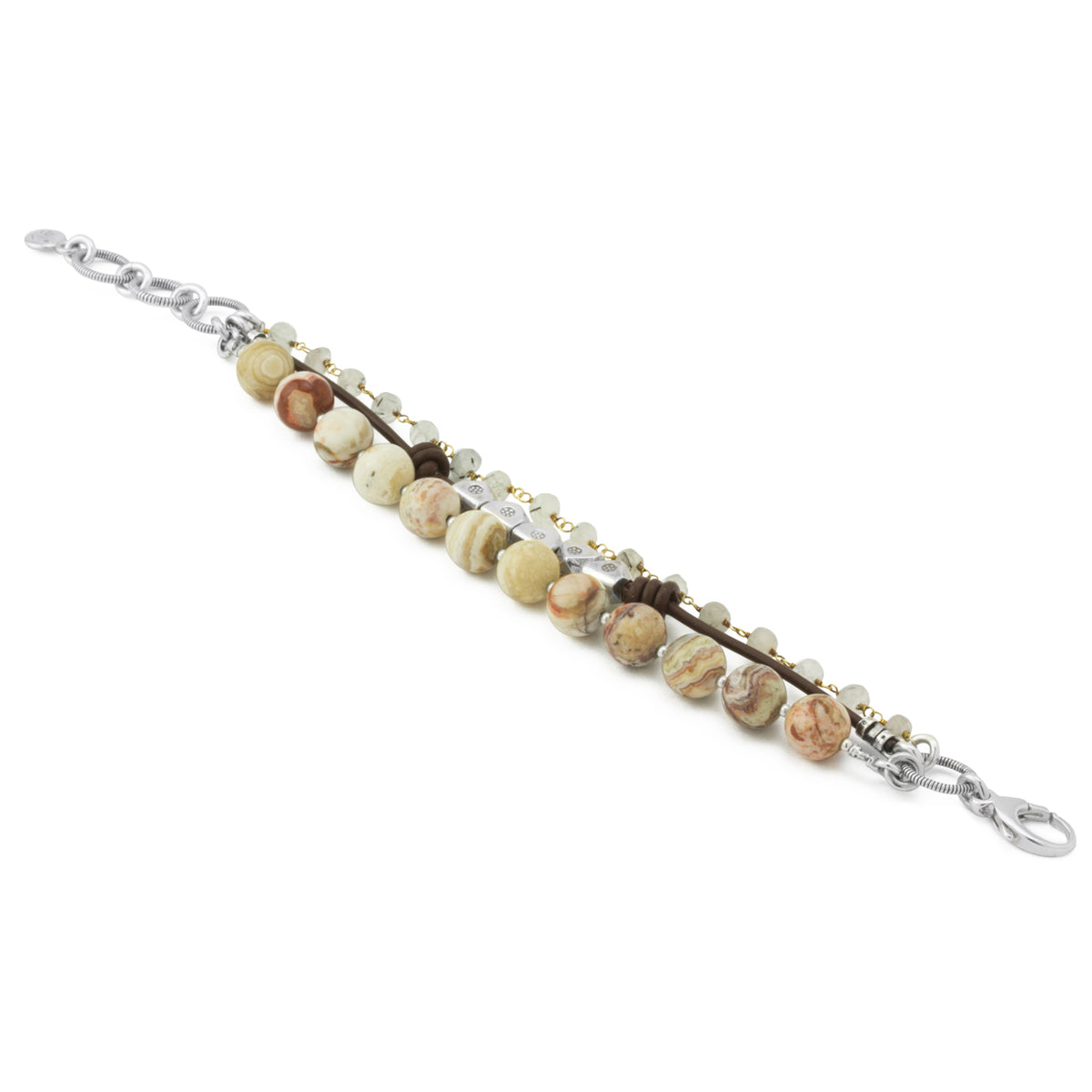 Greek Leather Lace Agate Bracelet