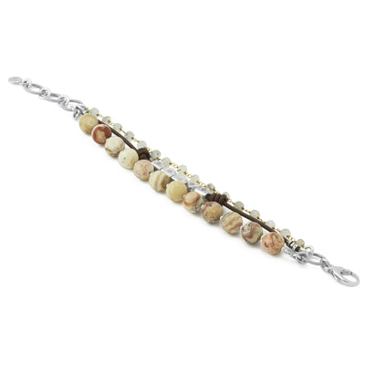 Greek Leather Lace Agate Bracelet