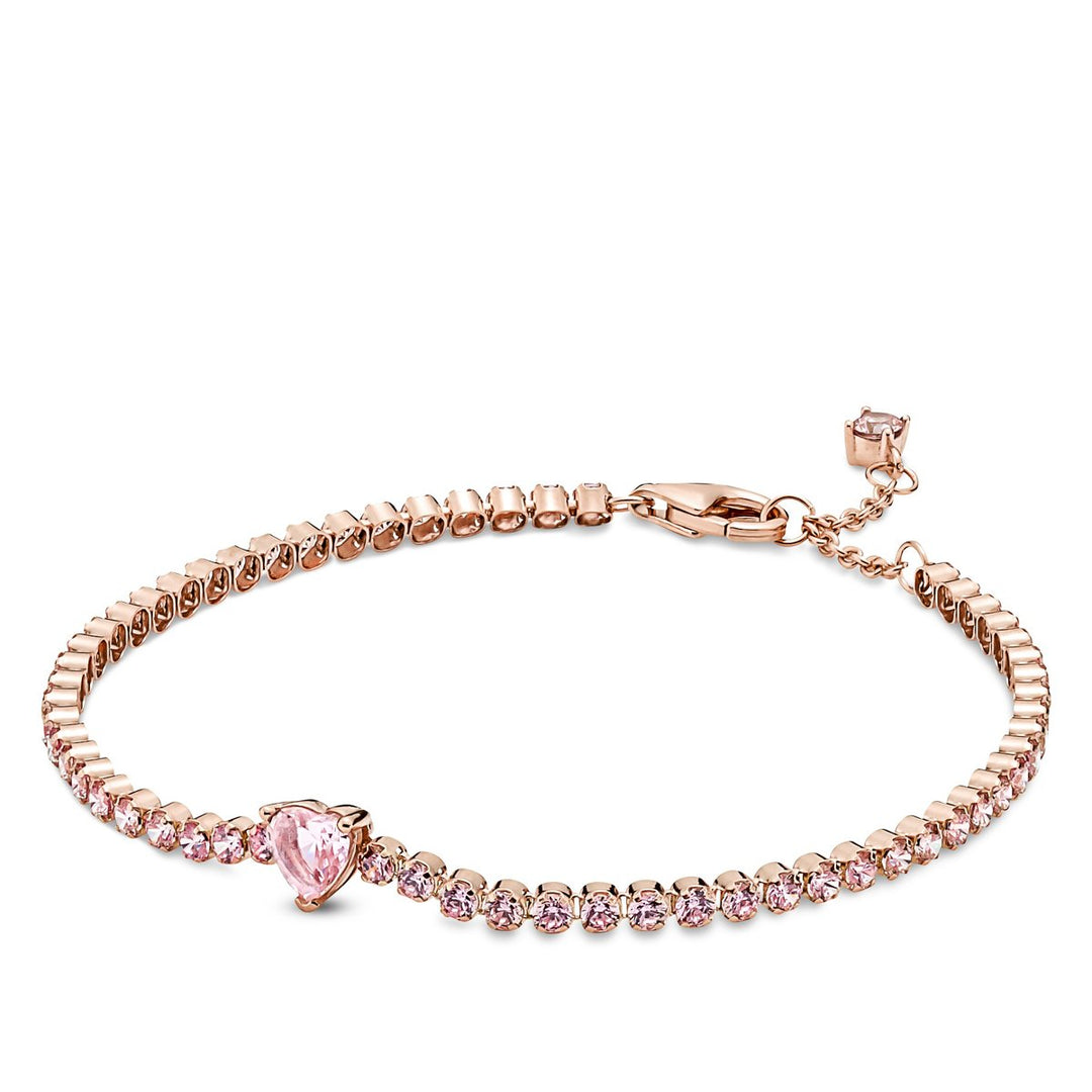 Pandora Sparkling Pink Heart Tennis Bracelet – Elisa Ilana