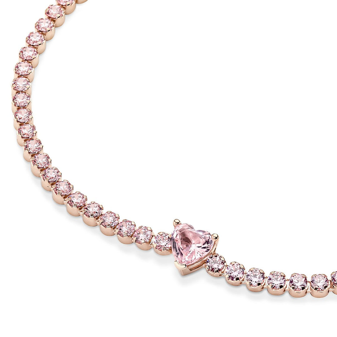 Pandora Sparkling Pink Heart Tennis Bracelet – Elisa Ilana