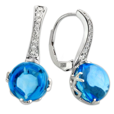 Blue Topaz Jelly Bean Earrings-150-00151