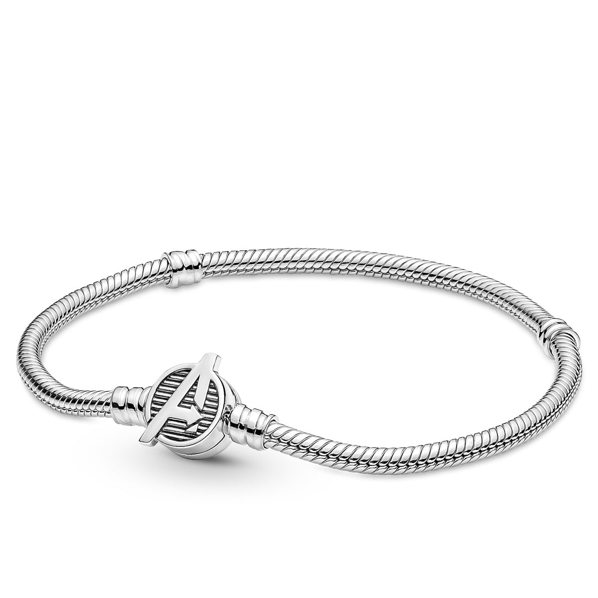 Pandora Marvel The Avengers Logo Clasp Moments Snake Chain Bracelet