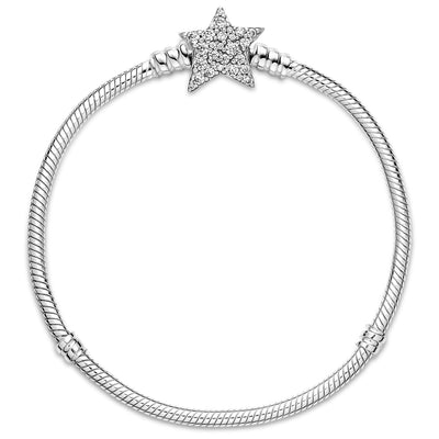 Pandora Moments Asymmetric Star Clasp Snake Chain Bracelet