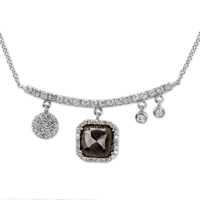Asymetrical Raw Cut Diamond Necklace-338570