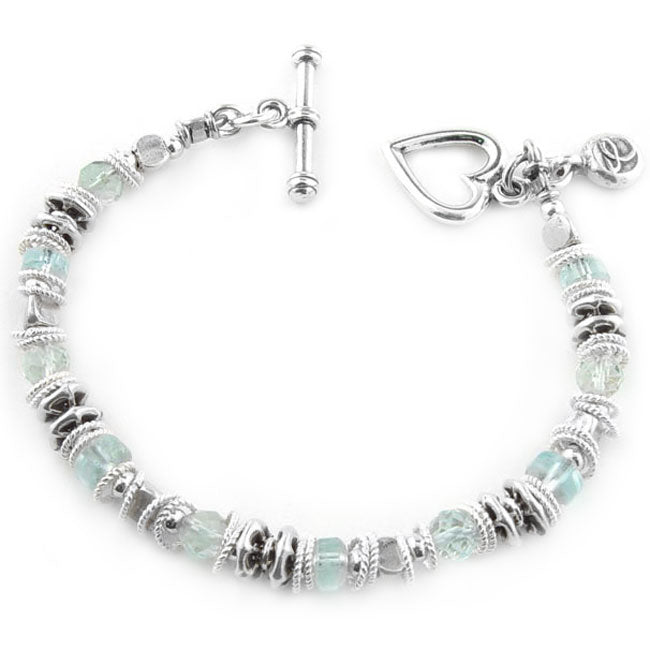Aquamarine & Fine Silver Bracelet-204538