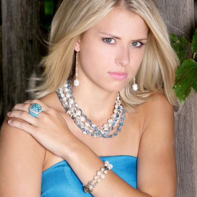 London Blue Topaz & Pearl Bracelet-294478