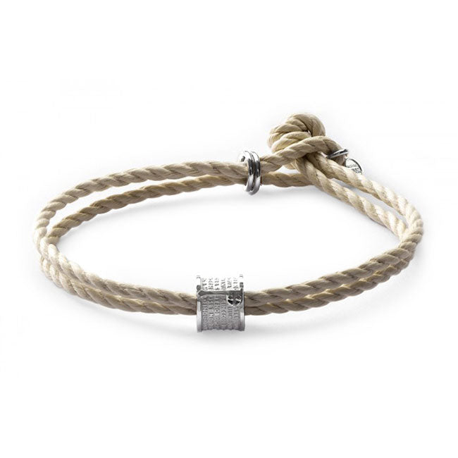 Our Father Rhodium Plated & Cotton Bracelet