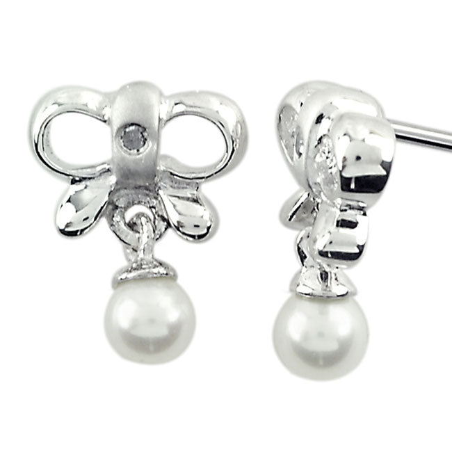Diamond and Pearl Earrings