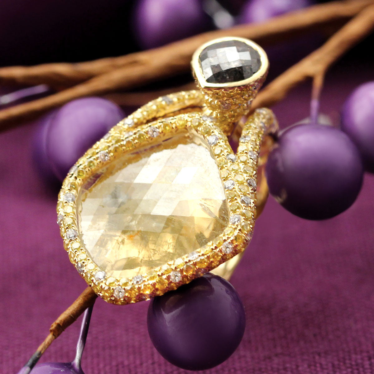 Raw Diamond & 18kt Gold Ring-340048