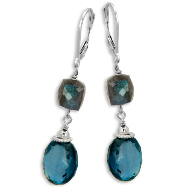 London Blue Topaz & Labradorite Earrings-337467
