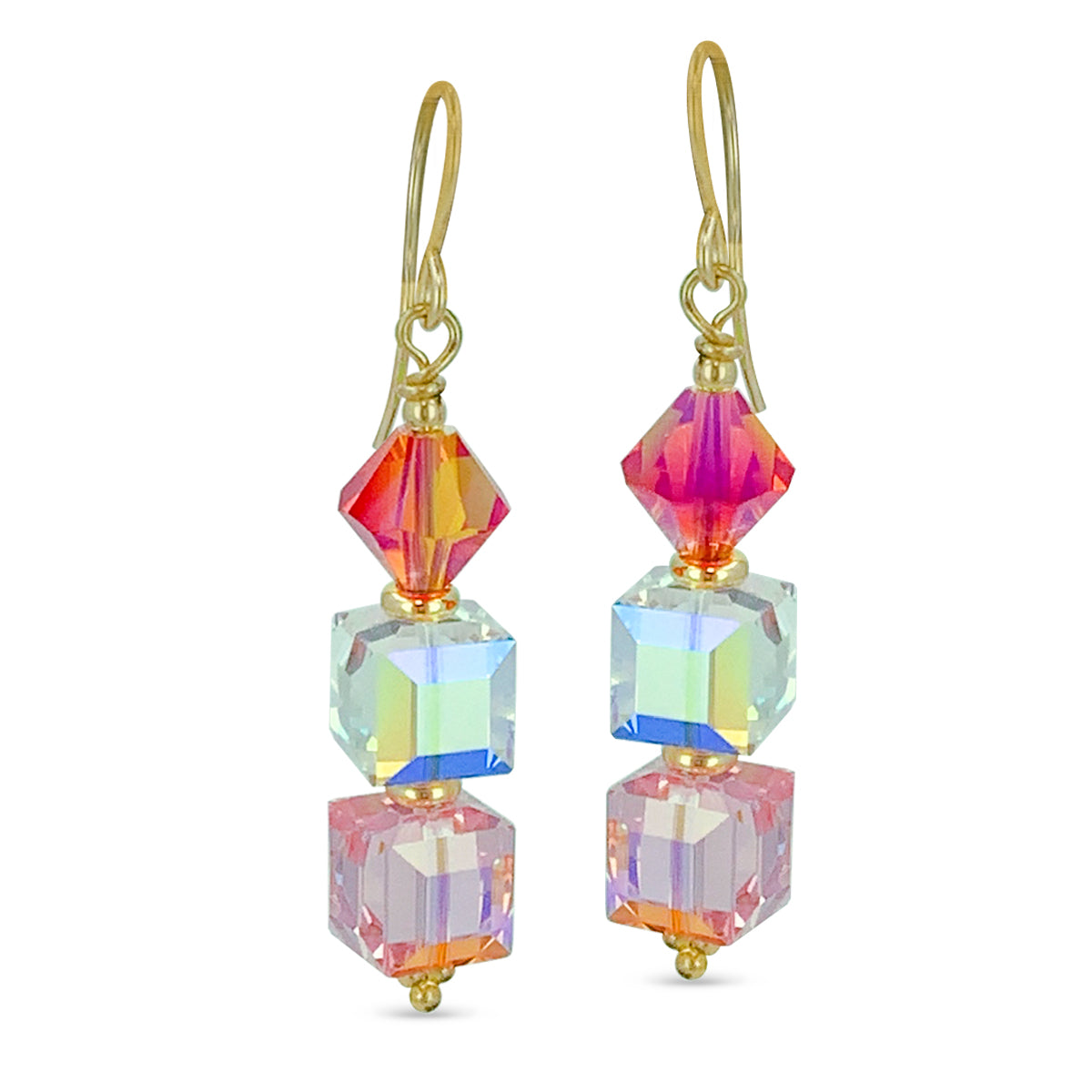 The Pomme Collection - "Pink Lemonade" Crystal Drop Earrings