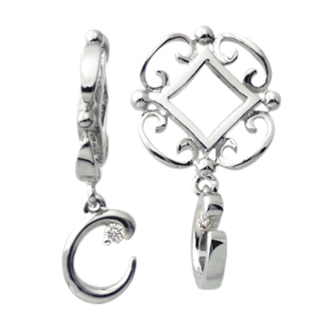 Storywheels 14K White Gold C Dangle