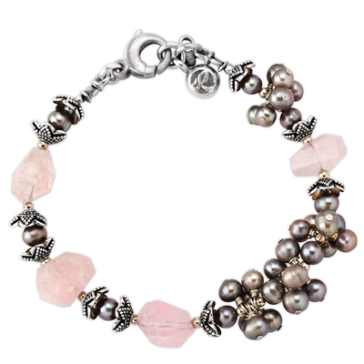 Morganite & Purple Pearl Bracelet 333297