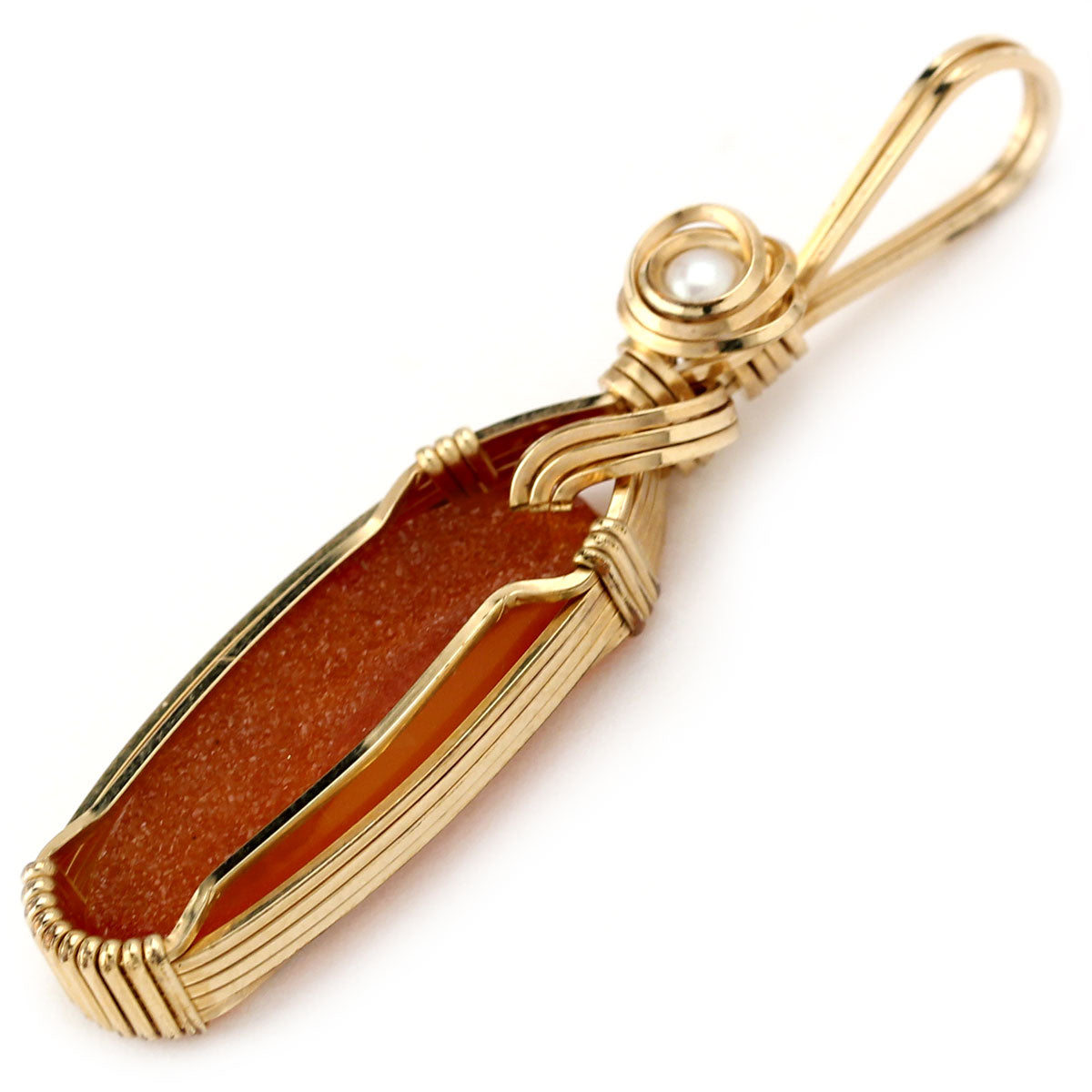 Wire Wrapped Orange Drusy Pendant-231435