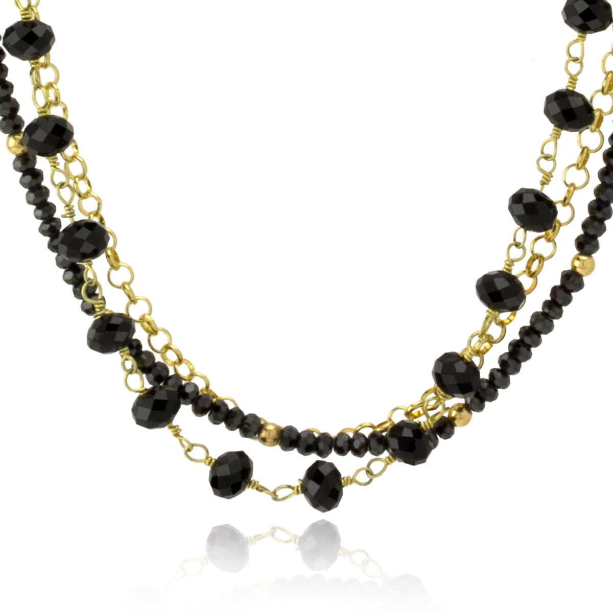Layered Onyx & Spinel Necklace