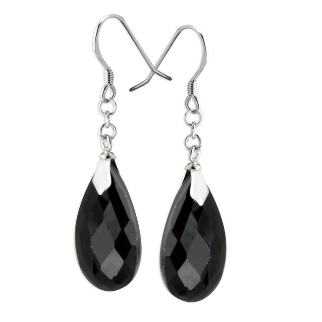 Black Spinel Earrings-343002