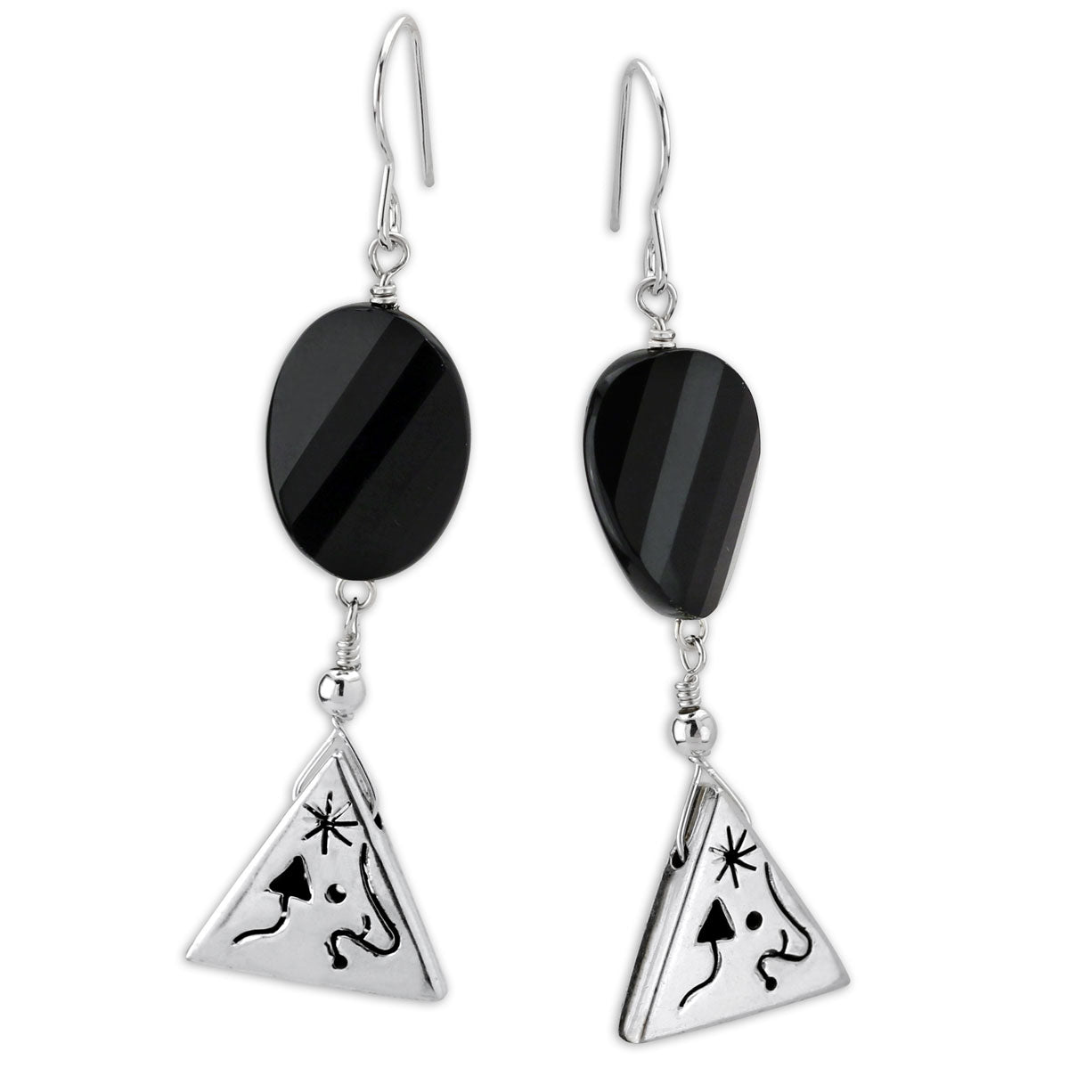 Black Agate Earrings 341212