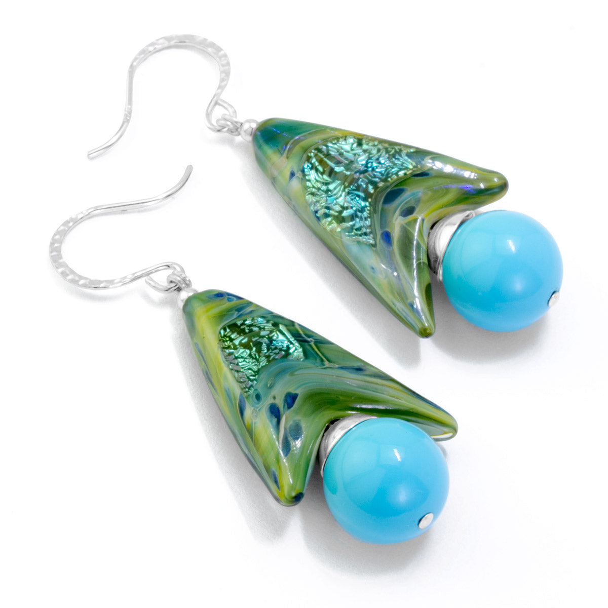 The Goddess Collection Faux Turquoise & Glass Earrings