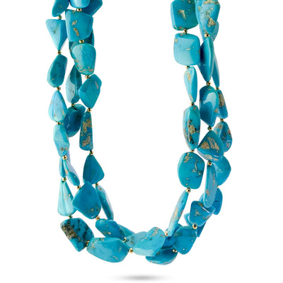Triple Strand of Sleeping Beauty Turquoise Necklace