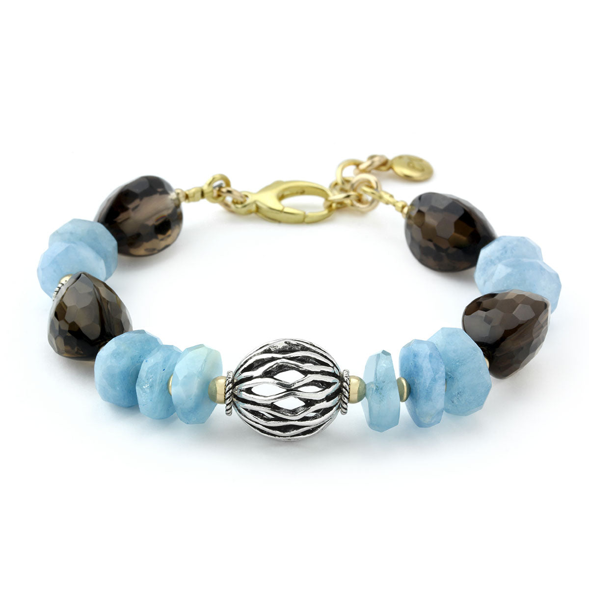 Smoky Quartz & Aquamarine Bracelet