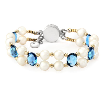 London Blue Topaz & Pearl Bracelet-294478