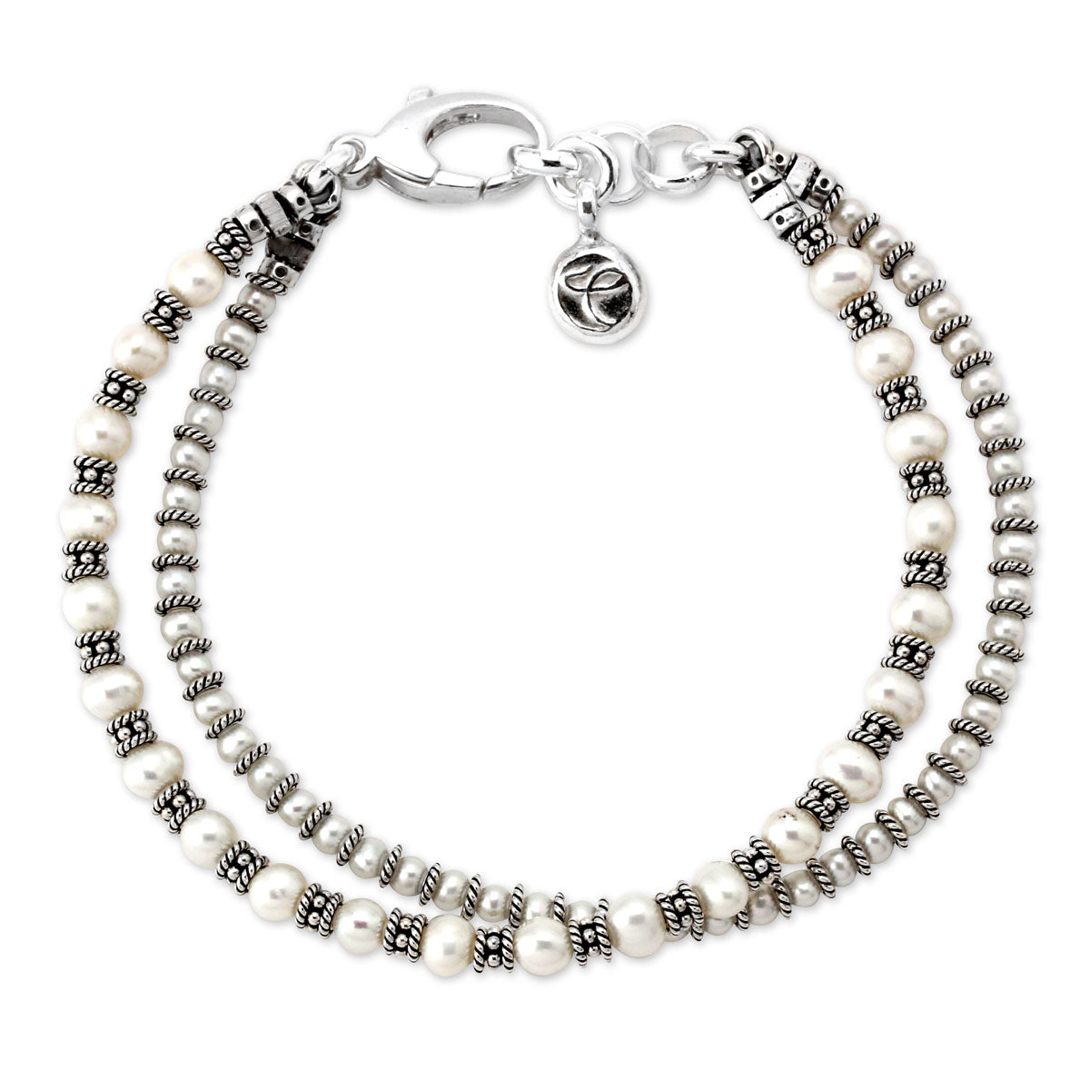 Double Strand White Pearl Bracelet-341903