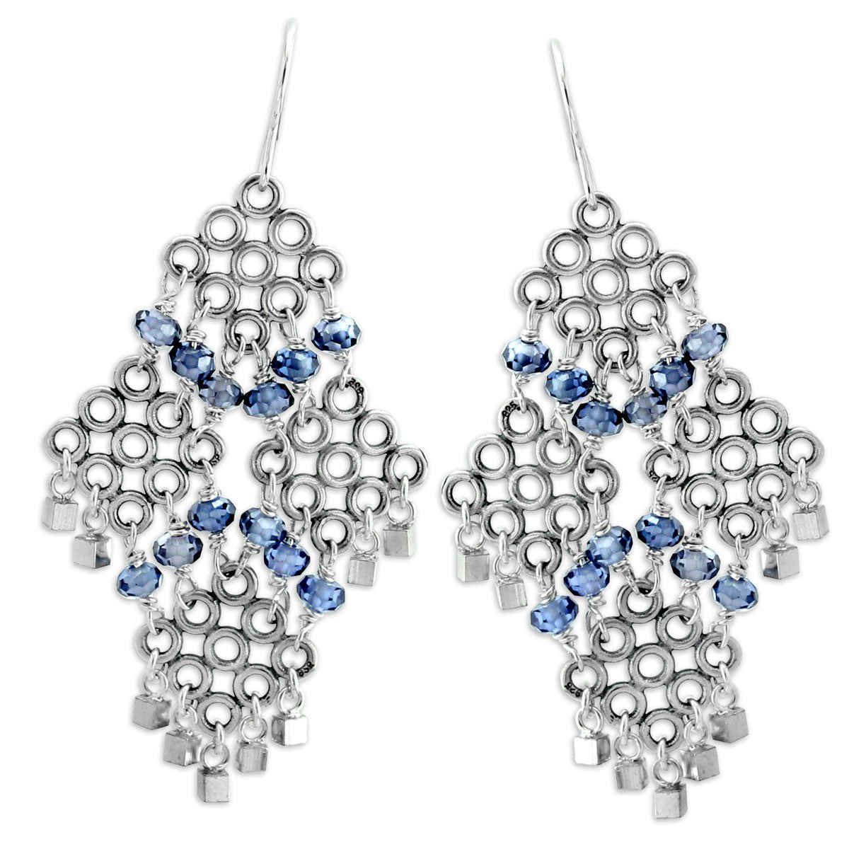 Blue CZ Earrings-341213