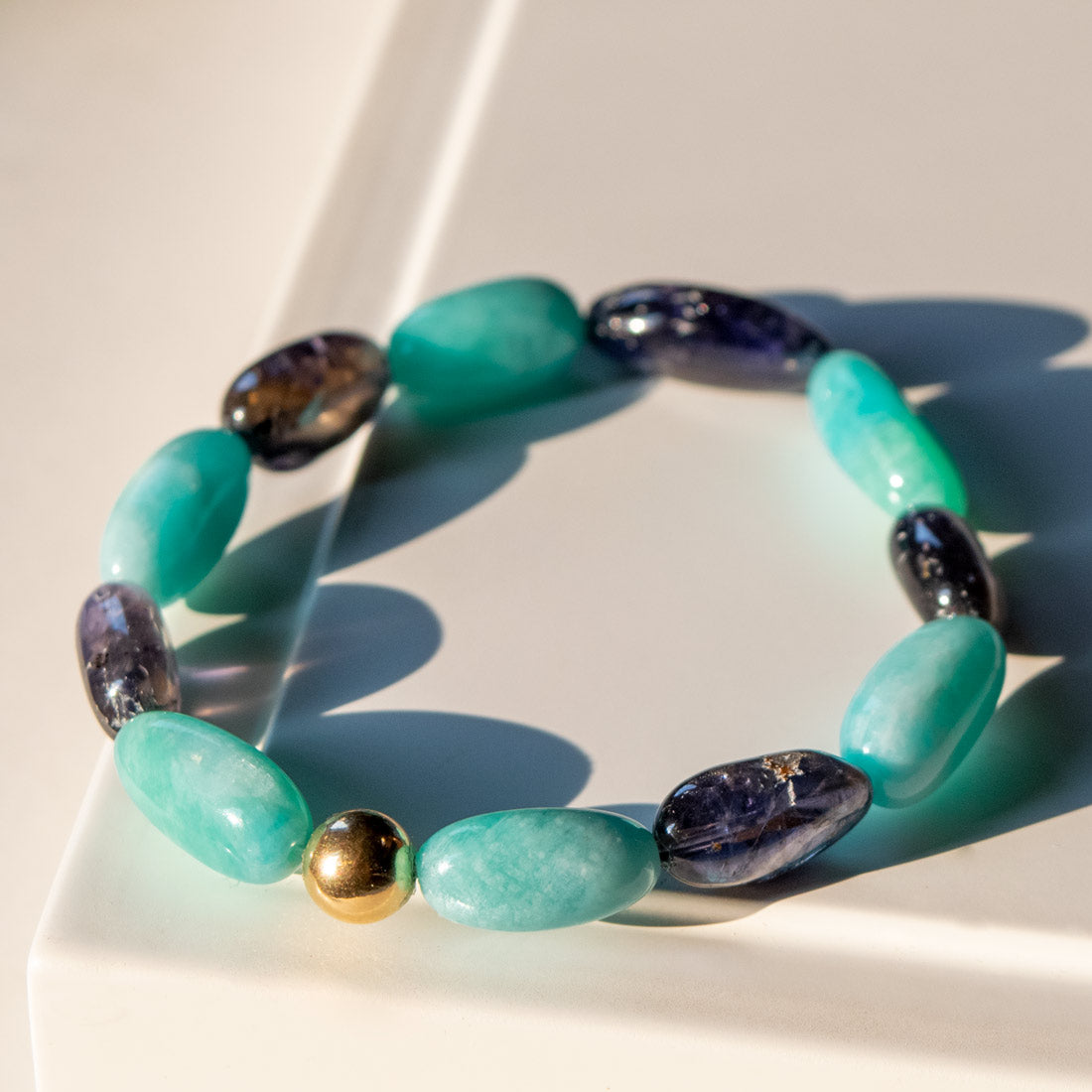 Iolite & Amazonite Tumble Bracelet