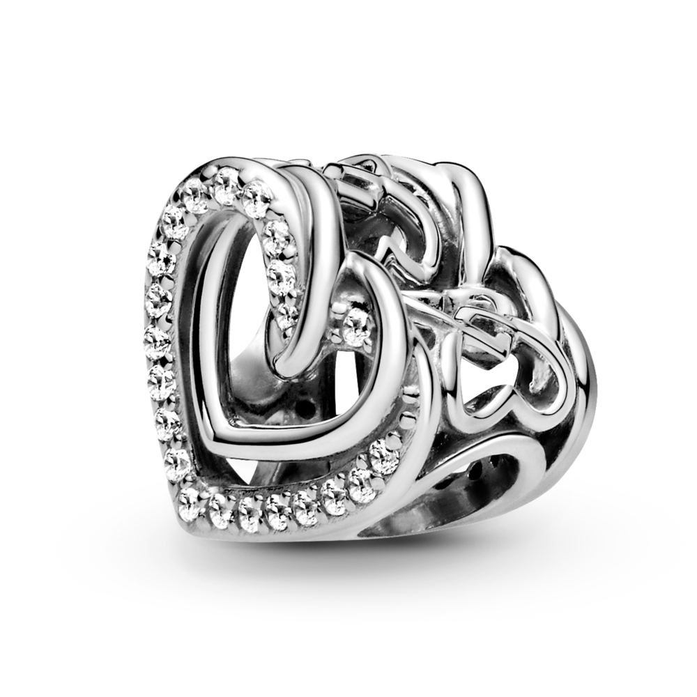 Sparkling Hearts Entwined Charm