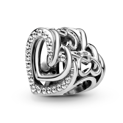 Sparkling Hearts Entwined Charm