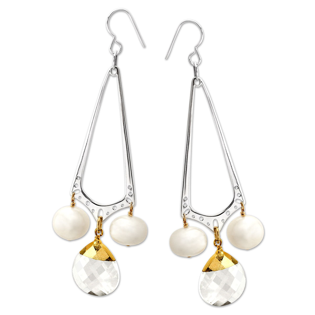 Crystal & Pearl Earrings-341482