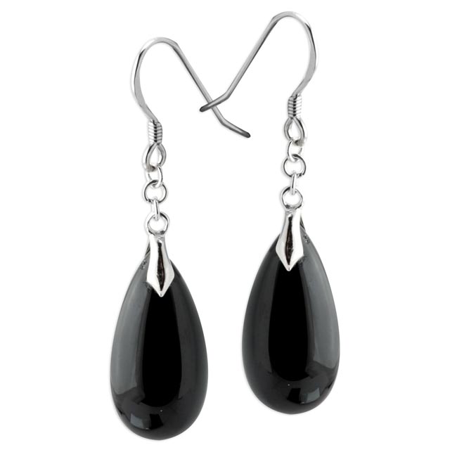 Black Spinel Earrings-343003