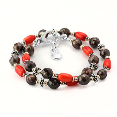 Pearl & Coral Double Wrap Bracelet-348269