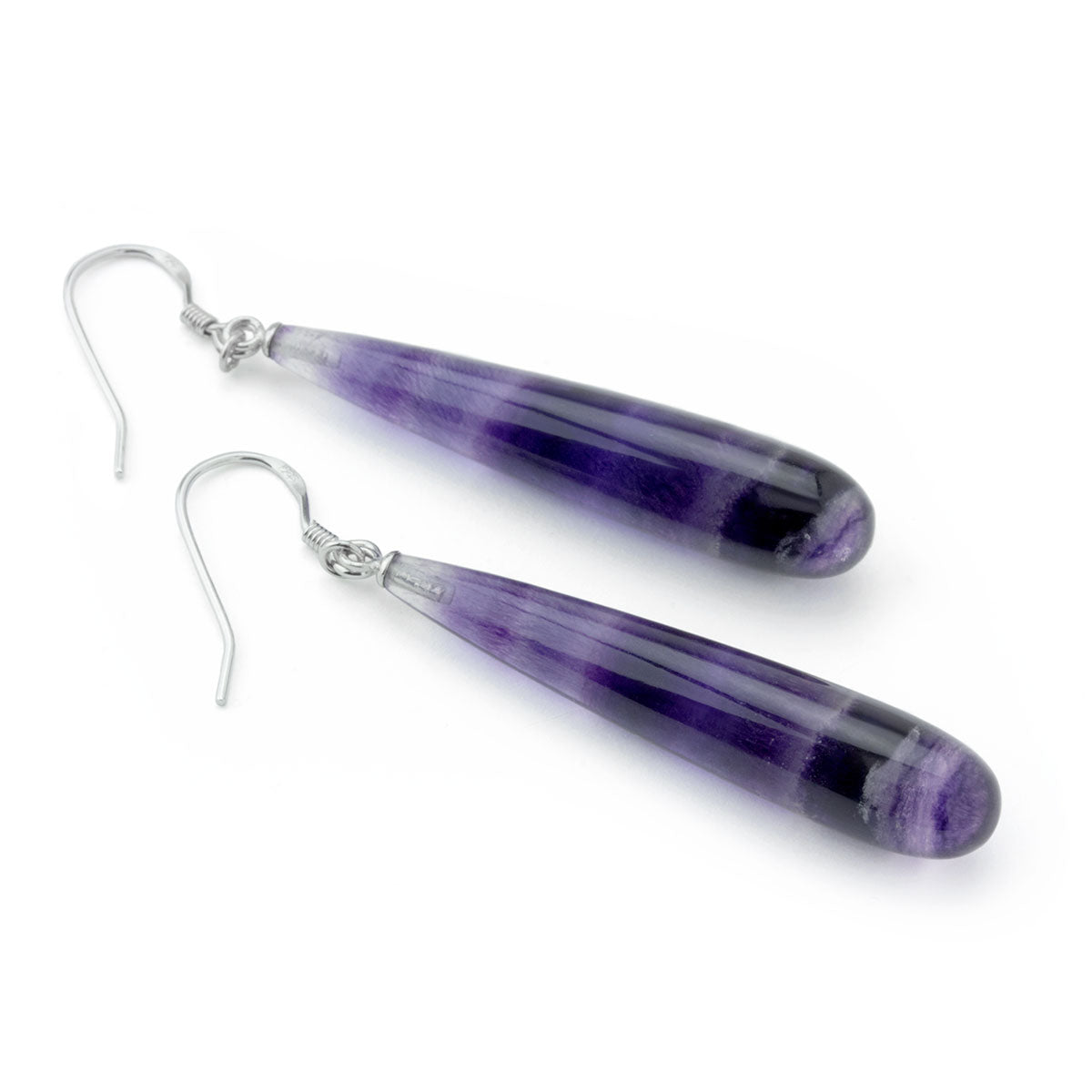 Purple Fluorite Earrings-645-1098