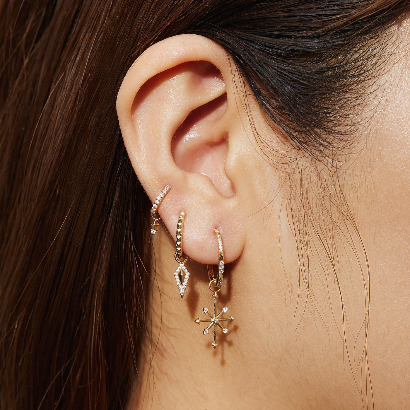 CANDIE | Diamond Octagram Star Earring Charm
