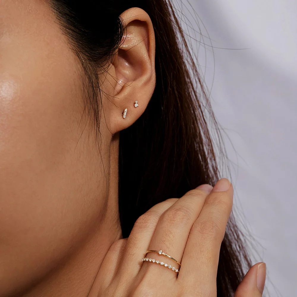 AVERY | Double Diamond Single Stud