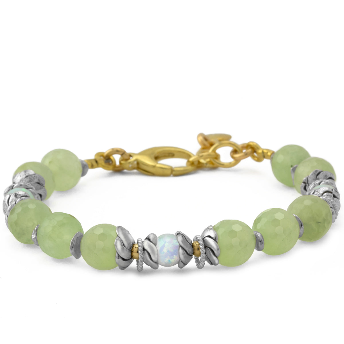 Faceted Green Tourmaline & Opal Bracelet