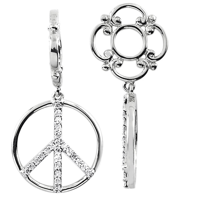 Storywheels Diamond Peace Sign Dangle Sterling Silver Wheel ONLY 2 AVAILABLE!-337406
