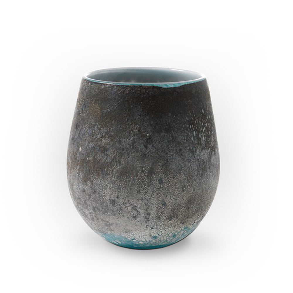 Viterra Glass Earth Tones Turquoise Vase