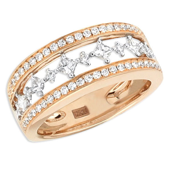 Rose & White Gold Diamond Ring-348318