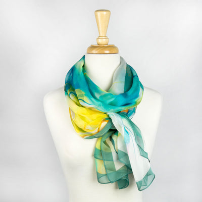 Green and Yellow Silk Scarf